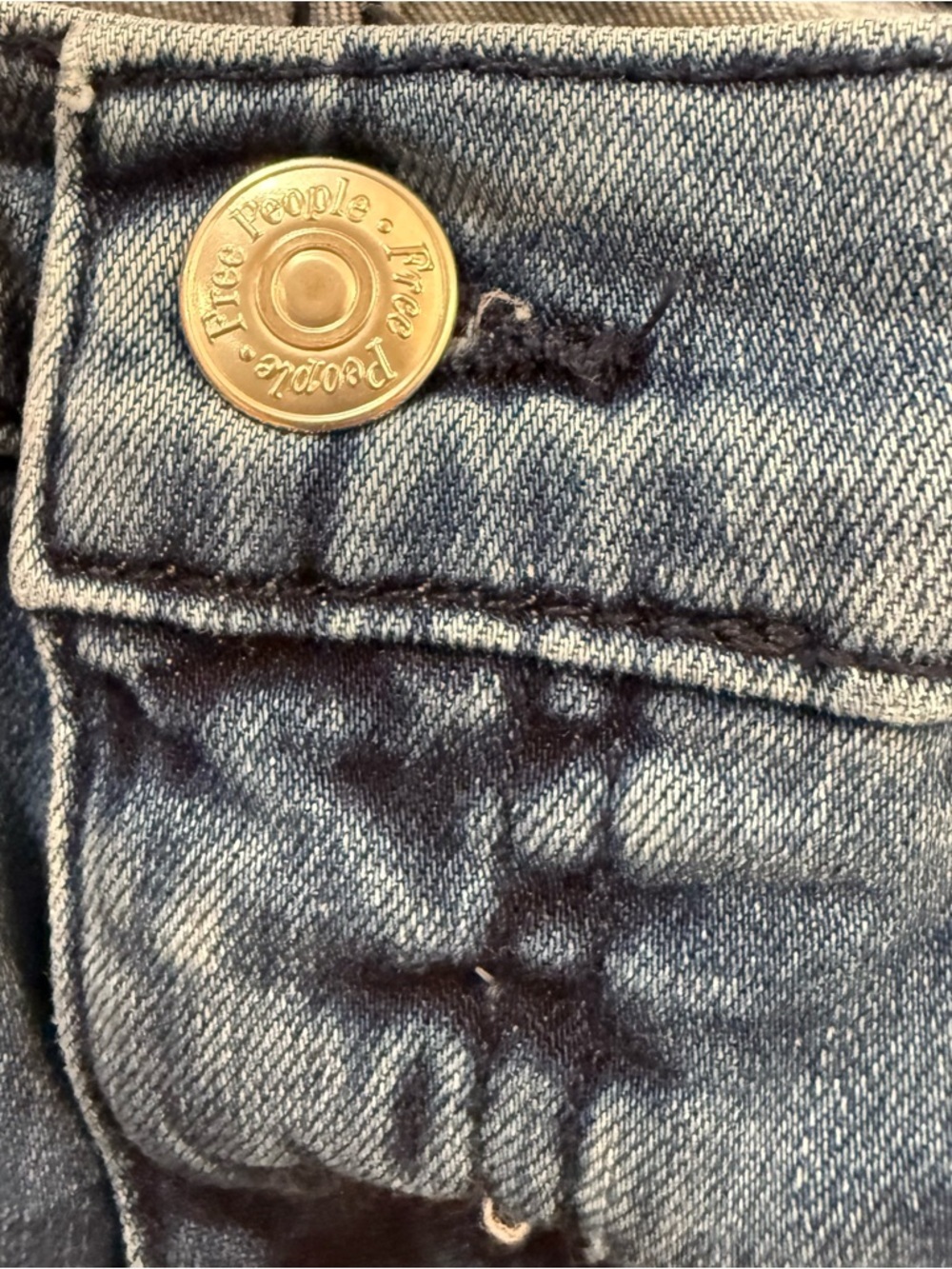 Free People High Rise Distressed Knee Skinny Jeans 90s Vintage Y2K Blue - Picture 8 of 10
